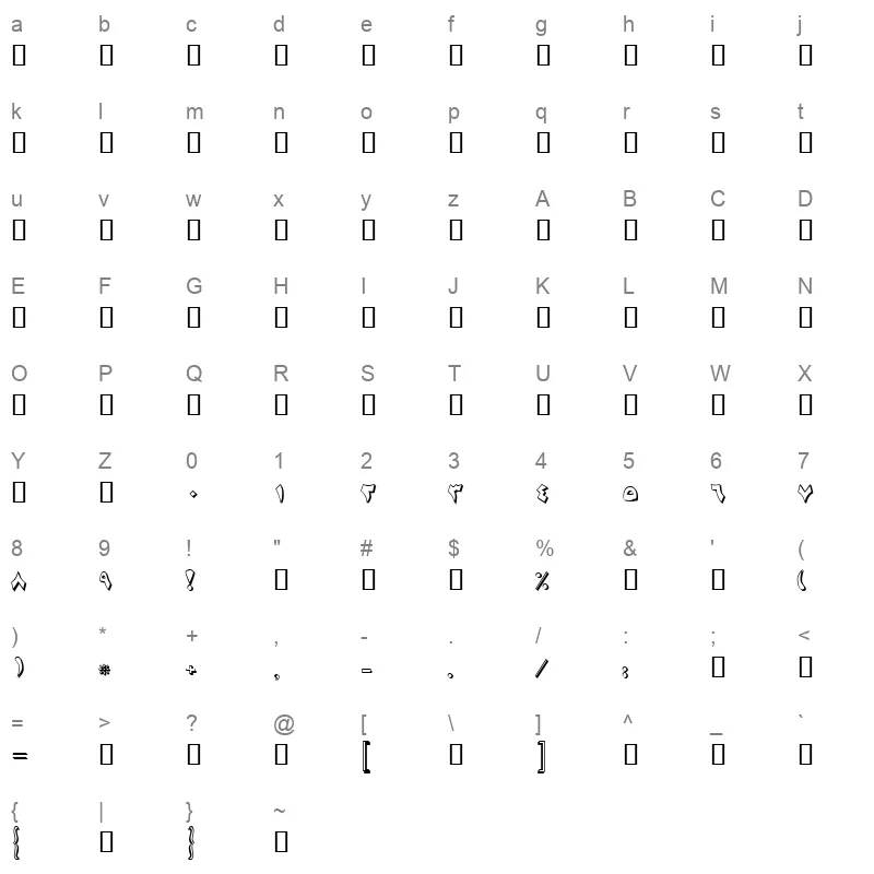 130 BMajidSh Character Map