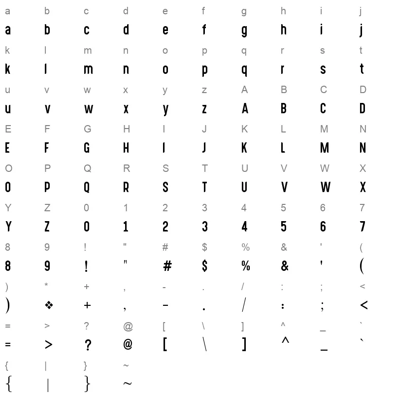 18 Khebrat Musamim Bold Character Map