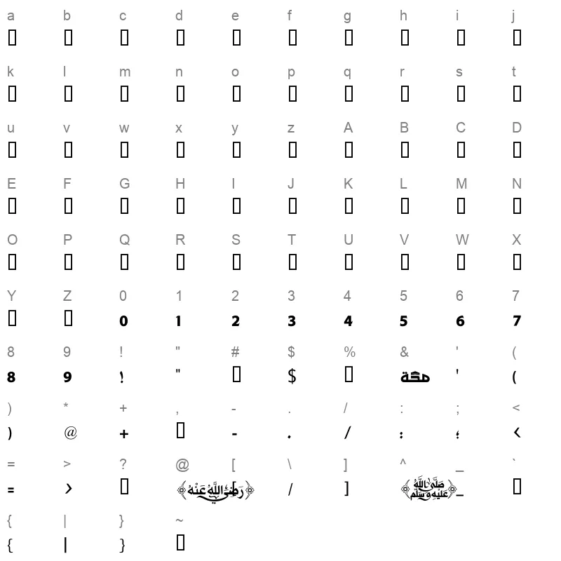 18711 makkah Character Map