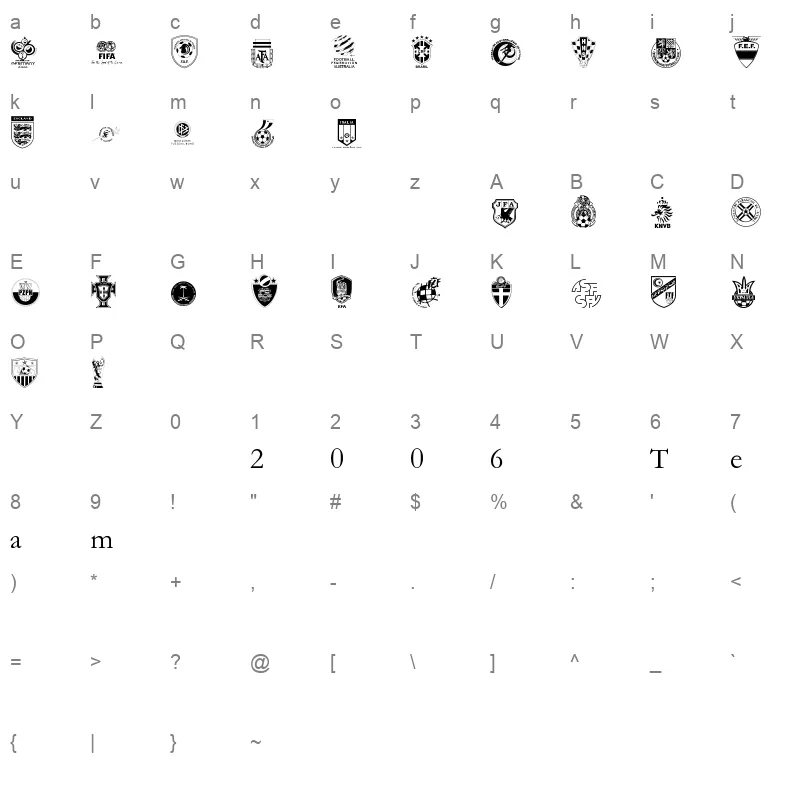 2006 Team Character Map