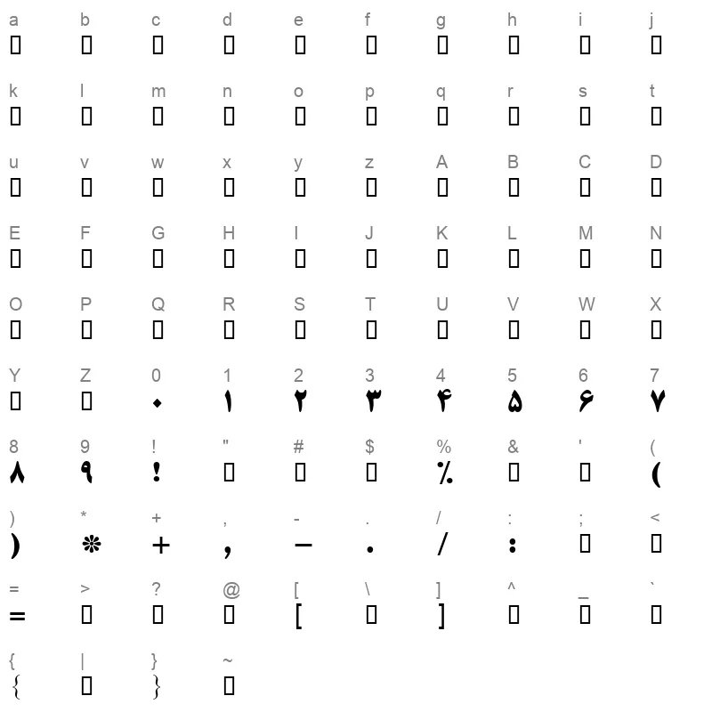 39 BTitrBd Character Map