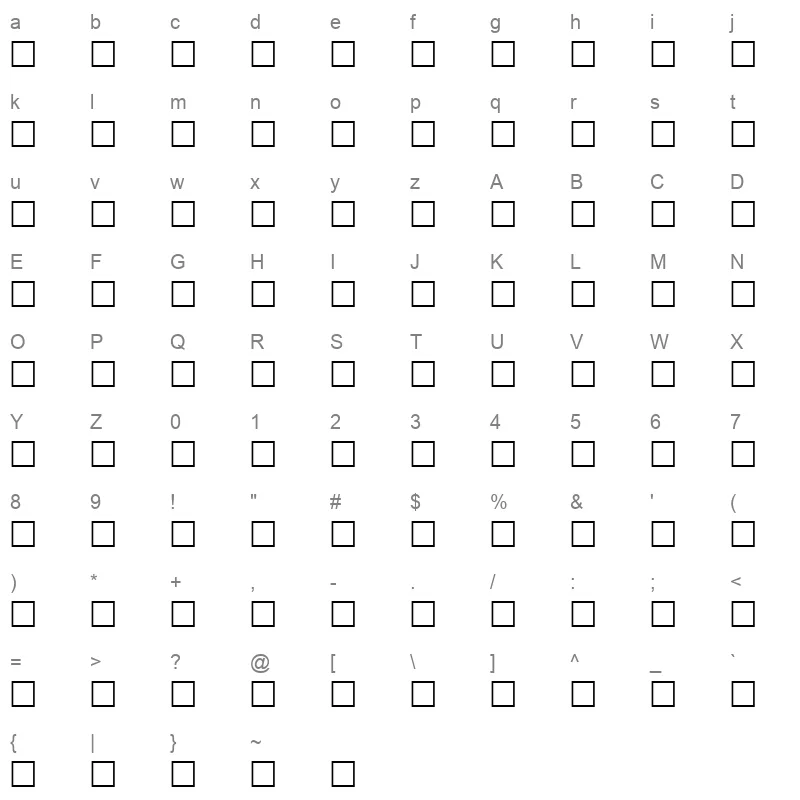 51F EUN Character Map