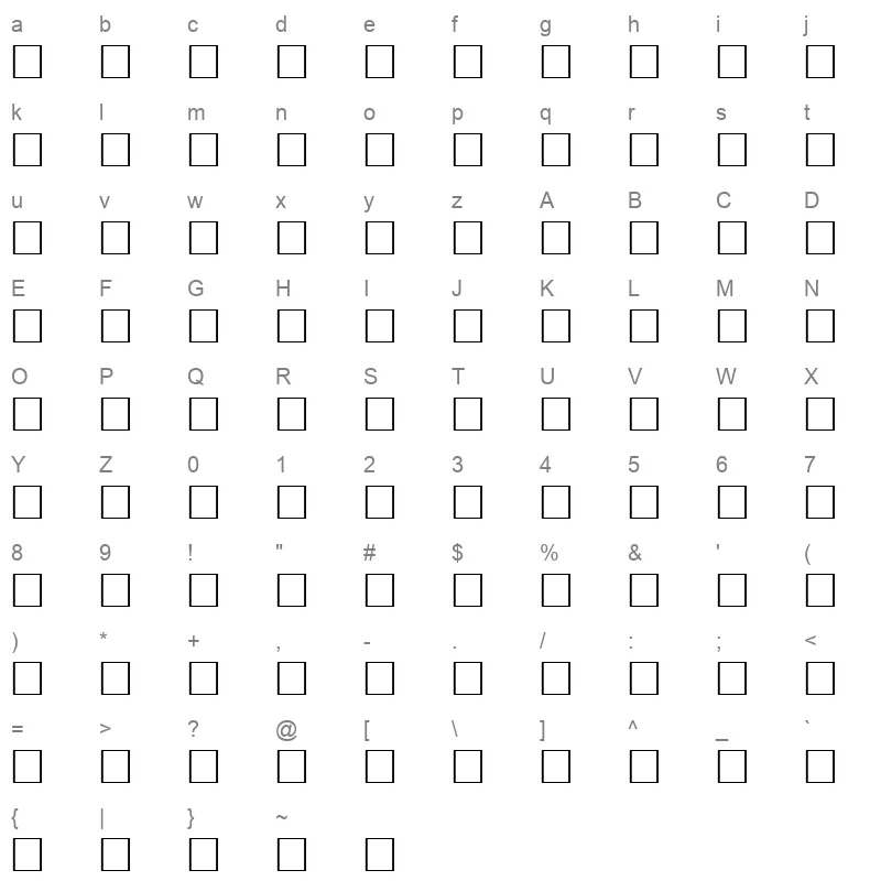 52AEIS Character Map