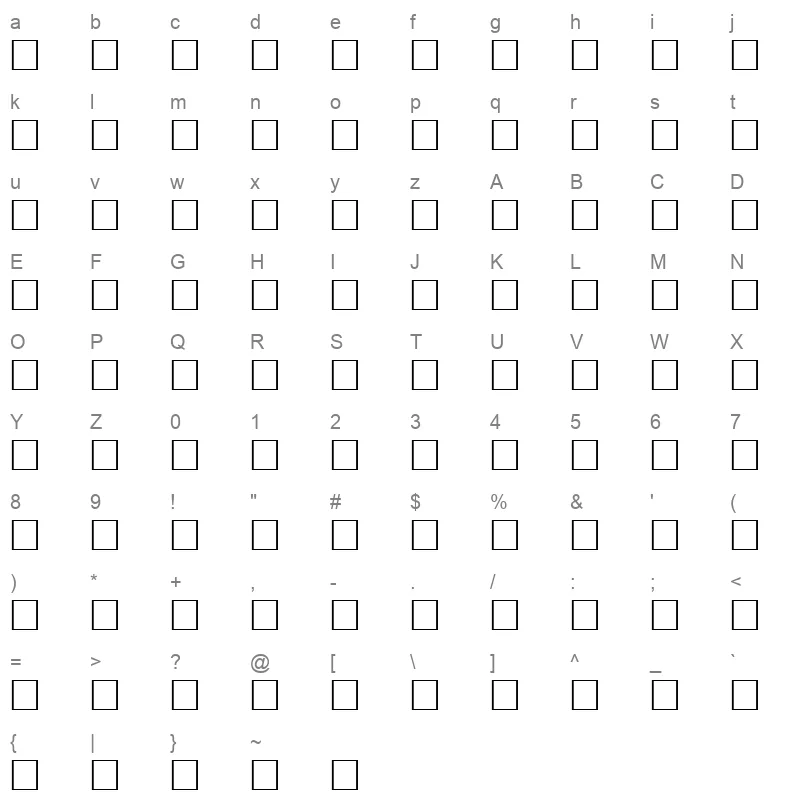 52AEUN Character Map