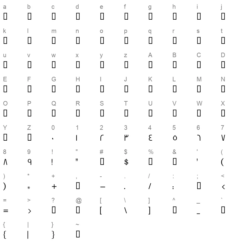 59GE SS Two Character Map