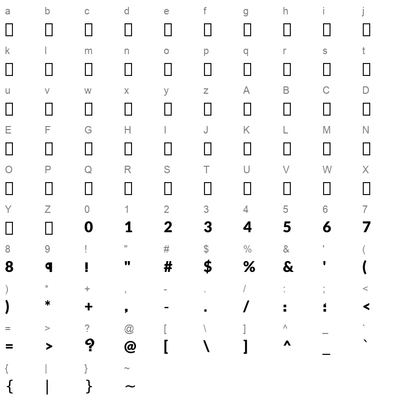 A Khash Medium Character Map