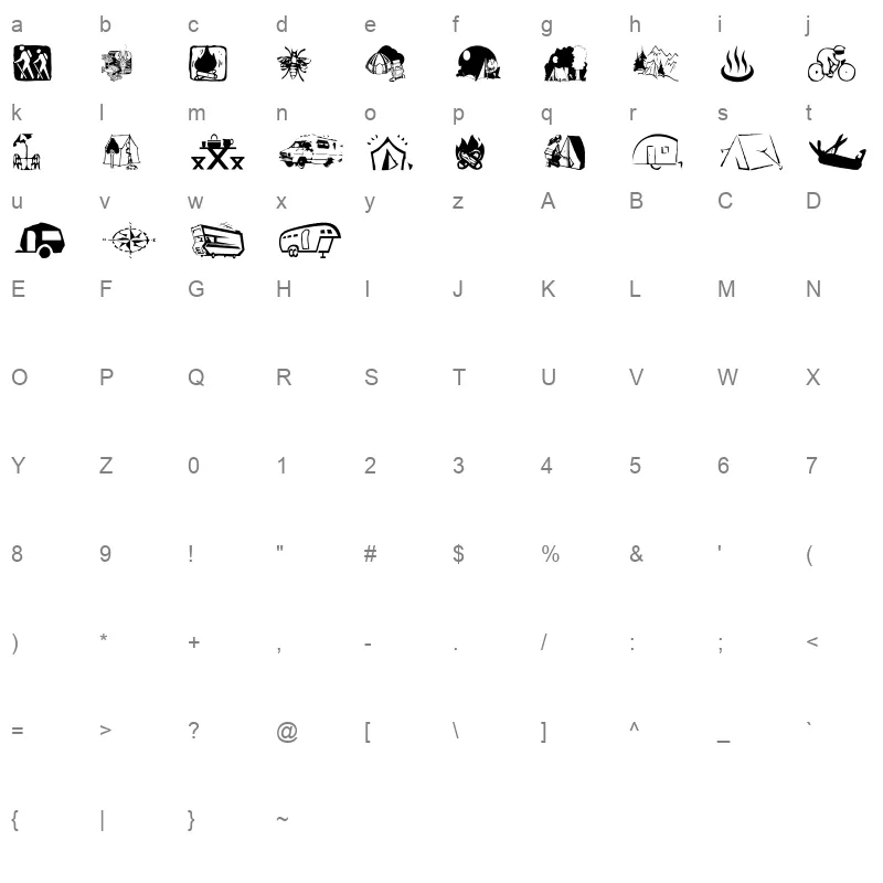 AEZ camping AEZ camping Character Map