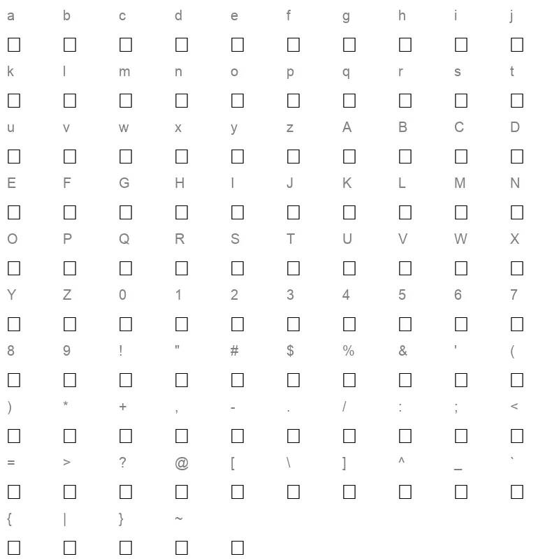 AF Al Ahsa Normal Character Map