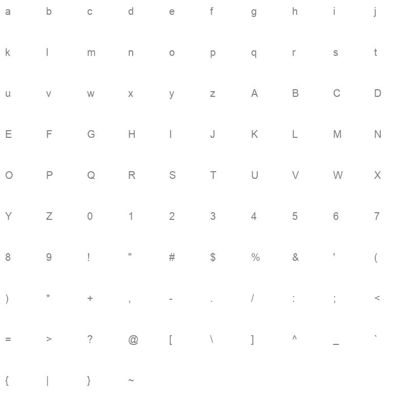 bbCheckard Character Map