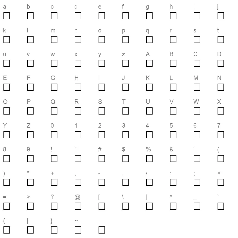 HKASHKOL Character Map